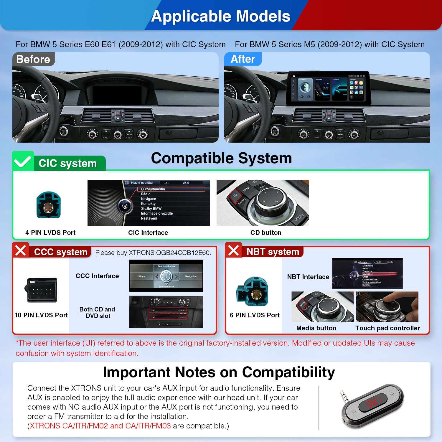 BMW | 5 series | 12.3" 2K Screen | Android OS & OEM System | Qualcomm 680 | Octa Core | 8GB RAM & 128GB ROM | QGB24CIB12E60