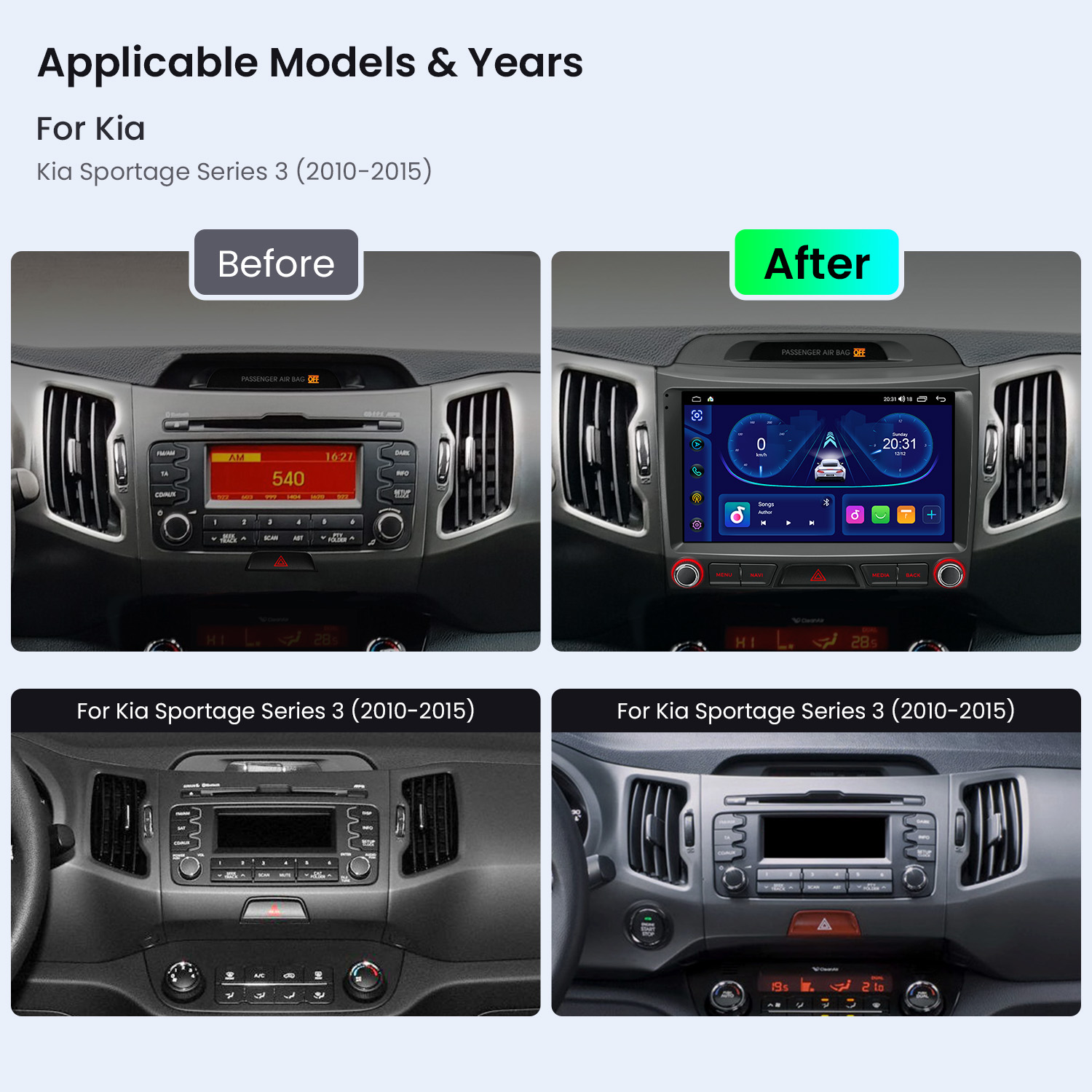 Kia Sportage | Android OS | Octa Core | 2GB RAM & 64GB ROM | 9" IPS Screen | IDSP90SPK