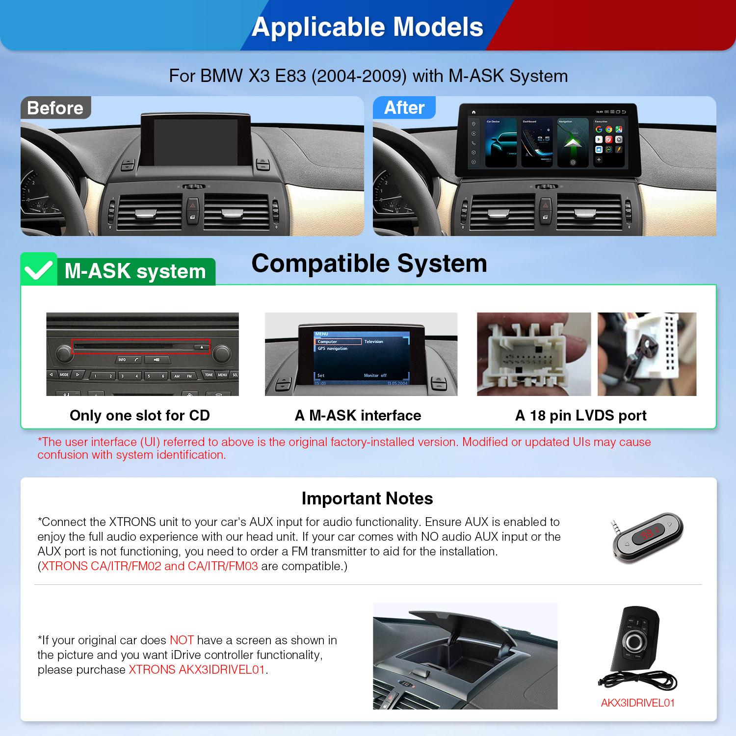 BMW | X3 E83 | 12.3" 2K Screen | Android OS & OEM System | Qualcomm 680 | Octa Core | 8GB RAM & 128GB ROM | QGB24X3MK
