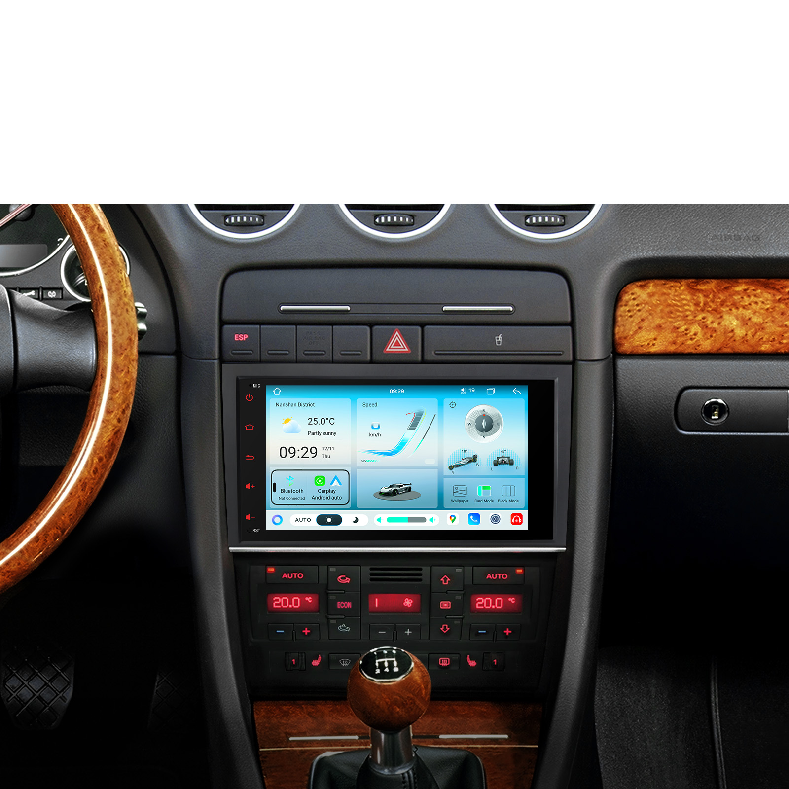 XTRONS IMH84A4AL 8-inch Android 14 car stereo for Audi A4 / SEAT Exeo — Unisoc T7865, 8GB RAM, dual Bluetooth, plug-and-play fit