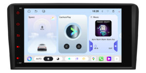 Front view of the XTRONS UAH85A3AL 8-inch car stereo displaying its light-theme home screen.