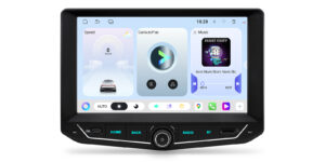 Front view of the XTRONS UAH95WLJL Android stereo for Jeep Wrangler.