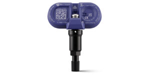 Front view of a Bluetooth TPMS sensor for Tesla vehicles.