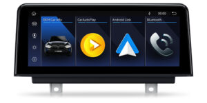 XTRONS QUB10NBTH display showing OEM car information, CarPlay, Android Auto and Bluetooth.