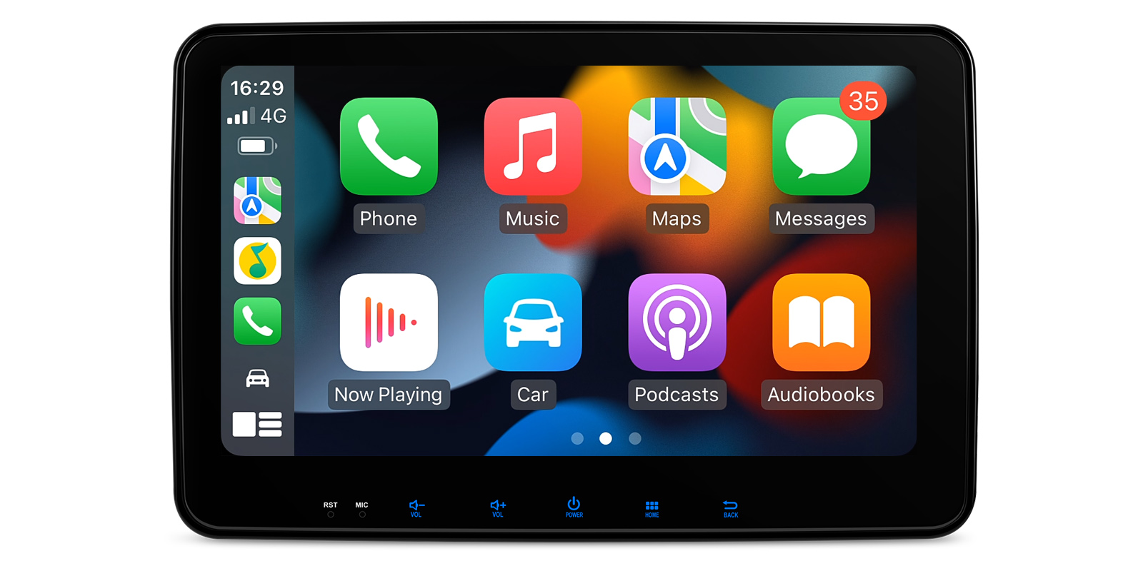XTRONS TUAH122L touchscreen displaying the wireless Apple CarPlay interface.