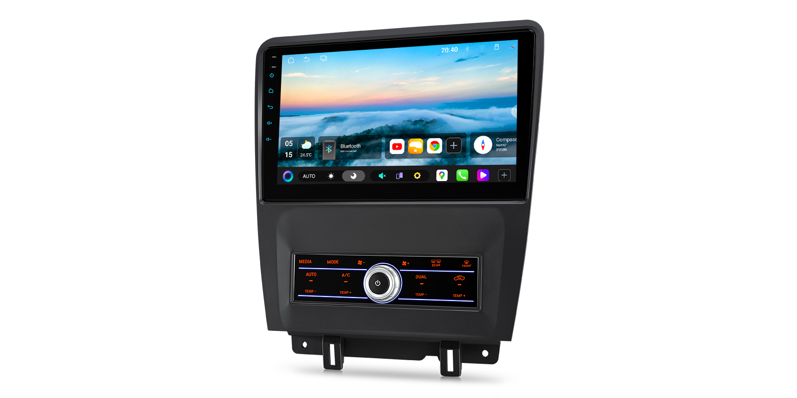 XTRONS touchscreen stereo with a customizable scenic home screen interface